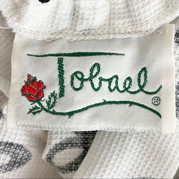 Vintage Tobael Floral Fit and Flare Midi Dress Black and White Size 2 - Picture 11 of 13